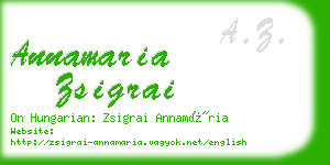 annamaria zsigrai business card